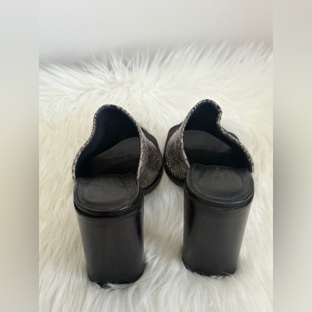 rag & bone Gray Snake-Print Open-Toe Mules - Picture 4 of 10